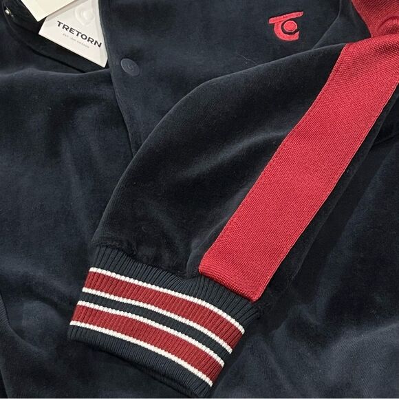 Tretorn NWT Navy Velour Colorblock Track Jacket Size Medium - Picture 10 of 13